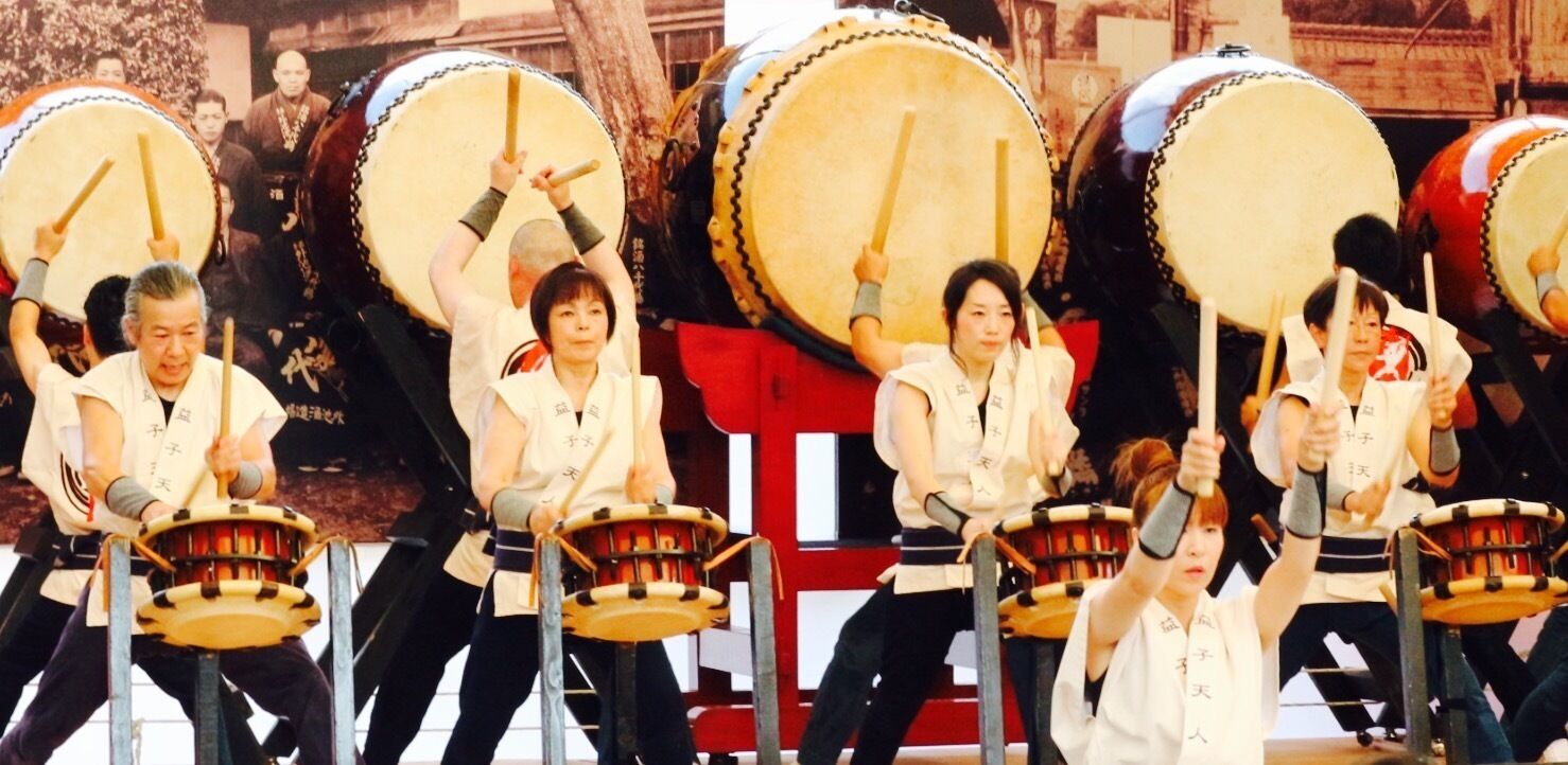 Tonoike Sake Brewery 80th year Anniversary Taiko drumming performance.