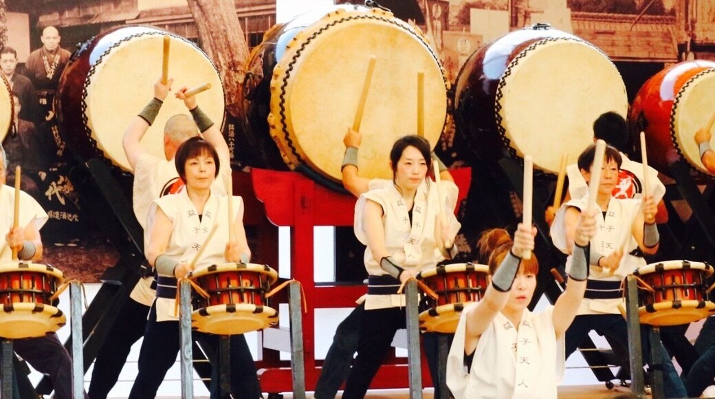 Tonoike Sake Brewery 80th year Anniversary Taiko drumming performance.