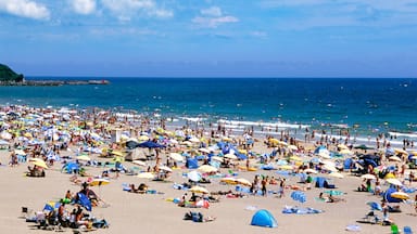 Crowd Onjuku Beach Sea Horizon Over Water Summer