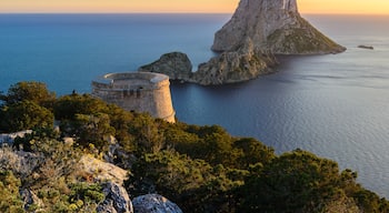 Savinar Tower and Es Vedra island, Ibiza, Spain