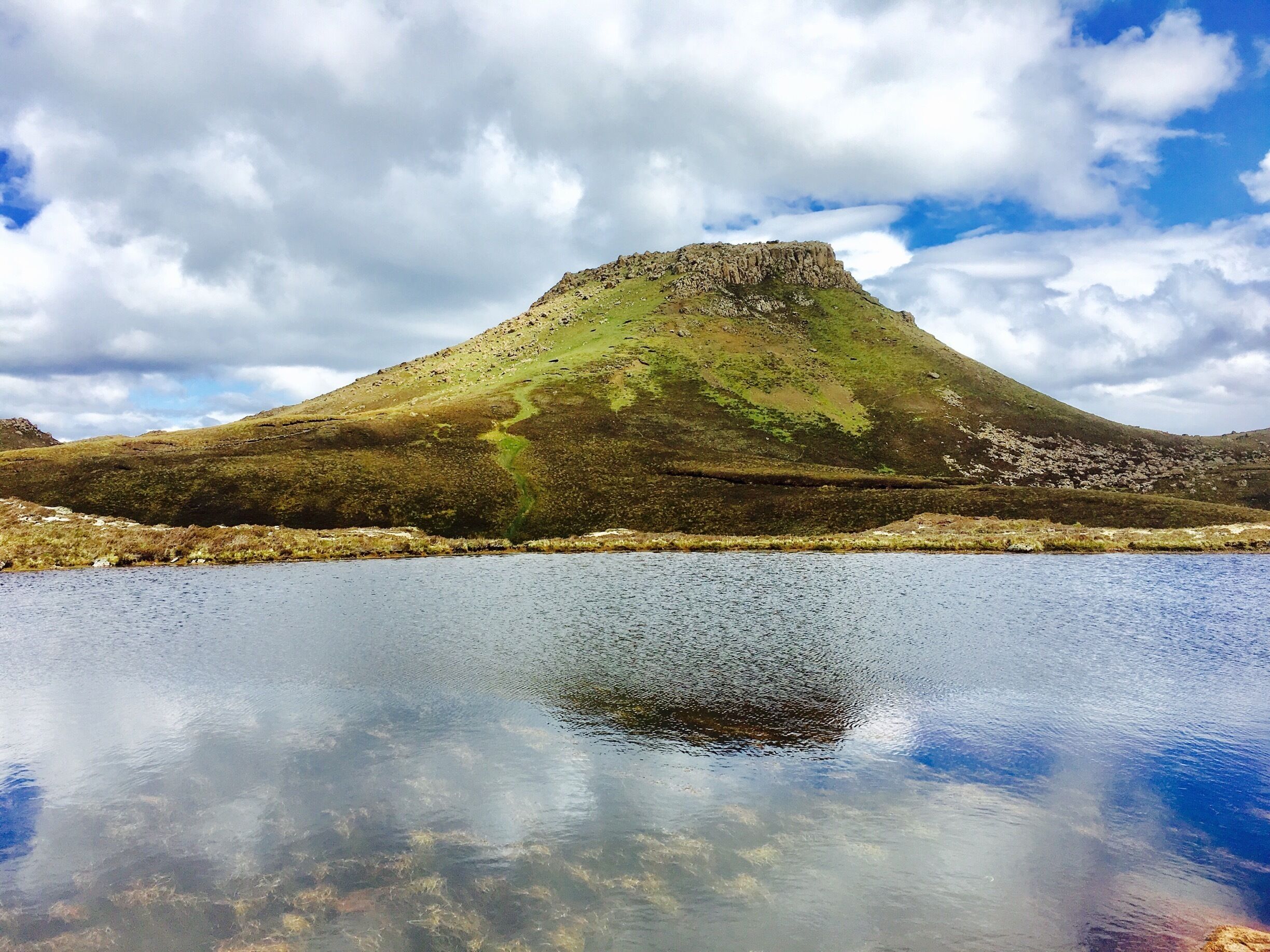 Raasay Island. Hiked Dun Caan volcano w flat top summit. Best views ever