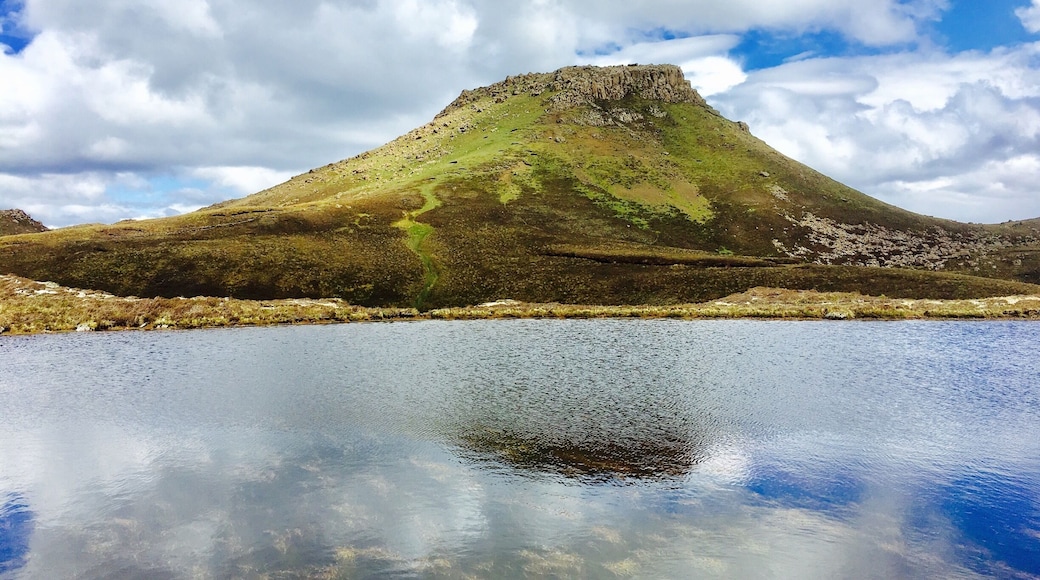 Raasay Island. Hiked Dun Caan volcano w flat top summit. Best views ever