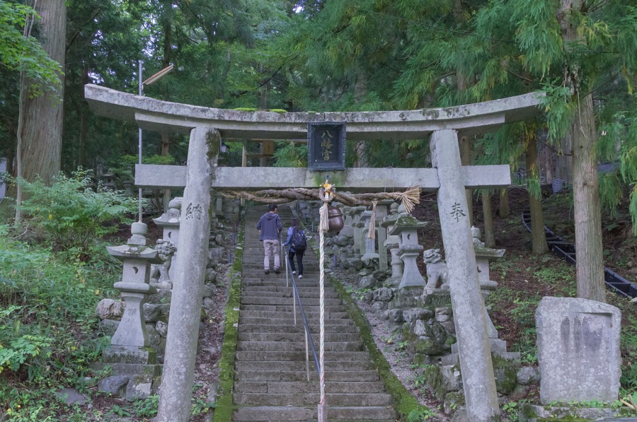 Entrance to traditional japanese temple with torii gate in ryu-senji,nara.
