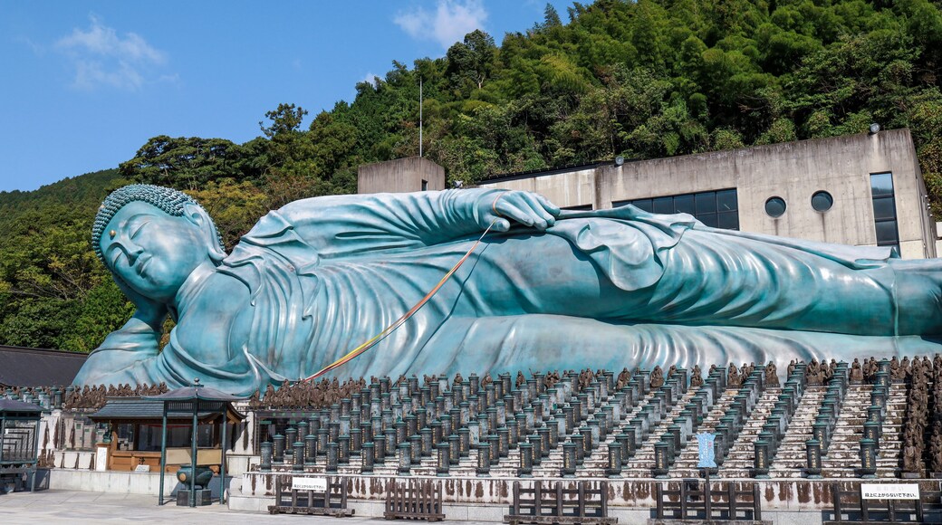 Nanzo-in Temple isa Shingon sect Buddhist temple in Sasaguri, Fukuoka Prefecture, Japan. It is notable for its bronze statue of a reclining Buddha.