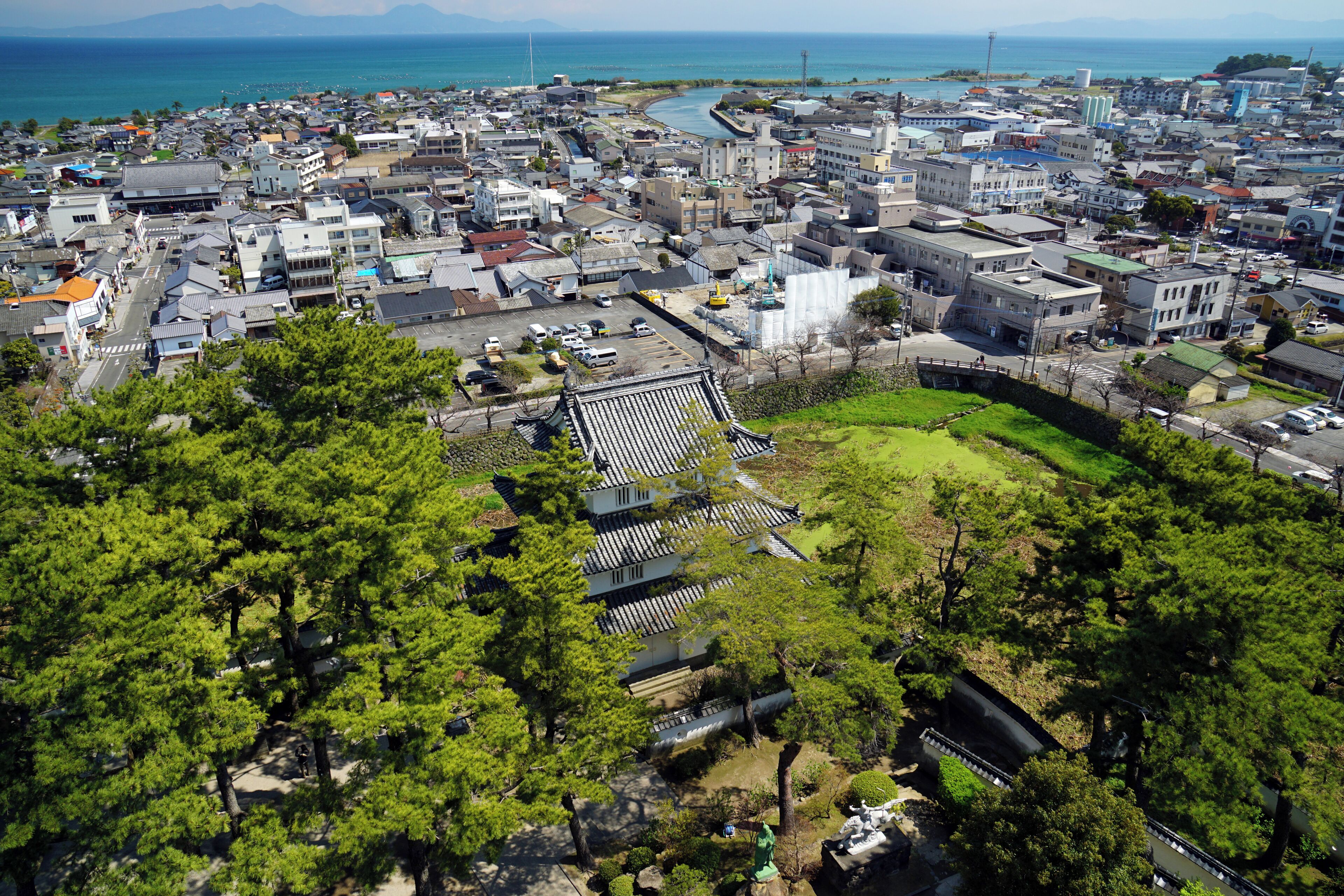 A view from Shimabara Castle in Shimabara, Nagasaki prefecture, Japan.