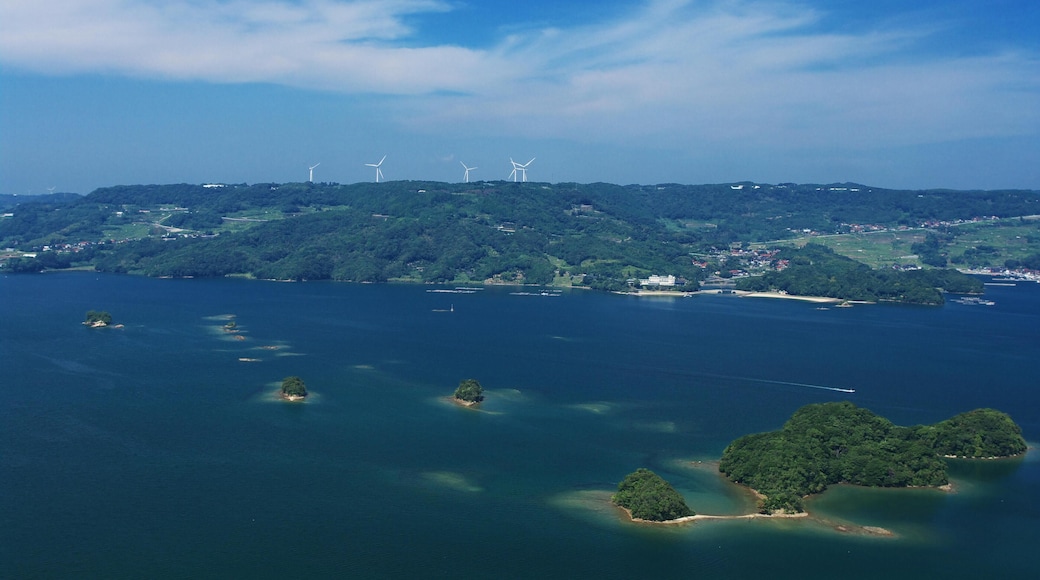 Irohajima in Imari Bay and Hizen town, from Shiratake peak of Fukushima island, Matsuura city, Nagasaki prefecture.