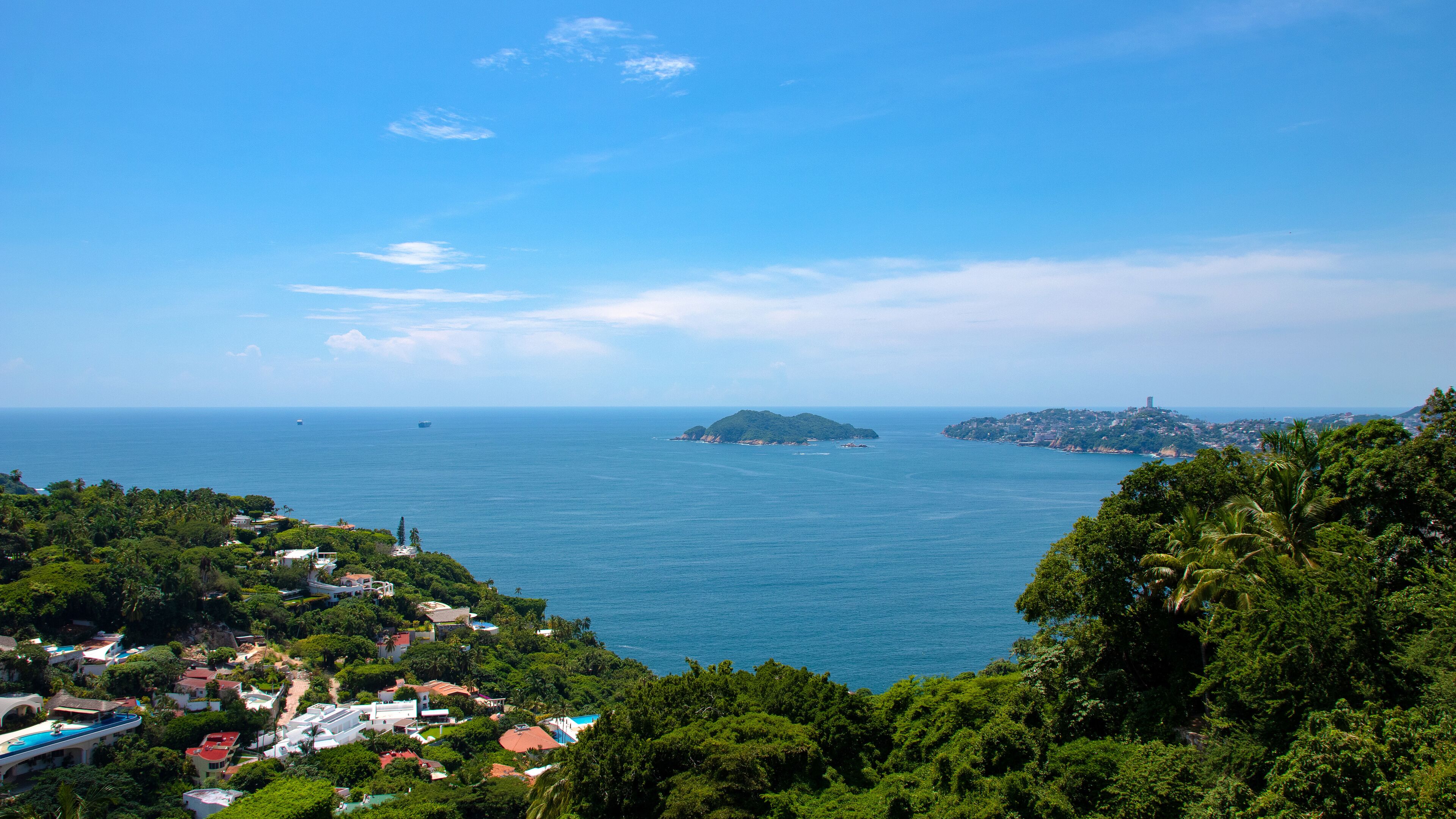 Aerial view of Punta Diamante zone in Acapulco, Guerrero, Mexico