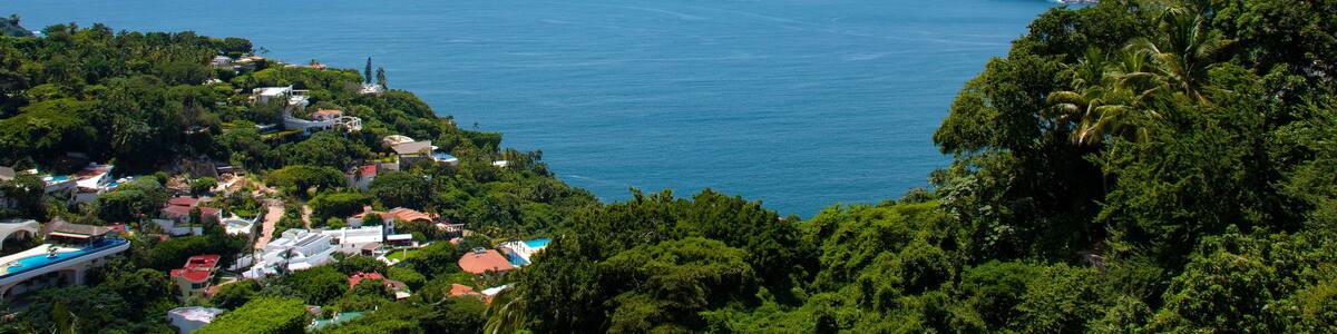 Aerial view of Punta Diamante zone in Acapulco, Guerrero, Mexico