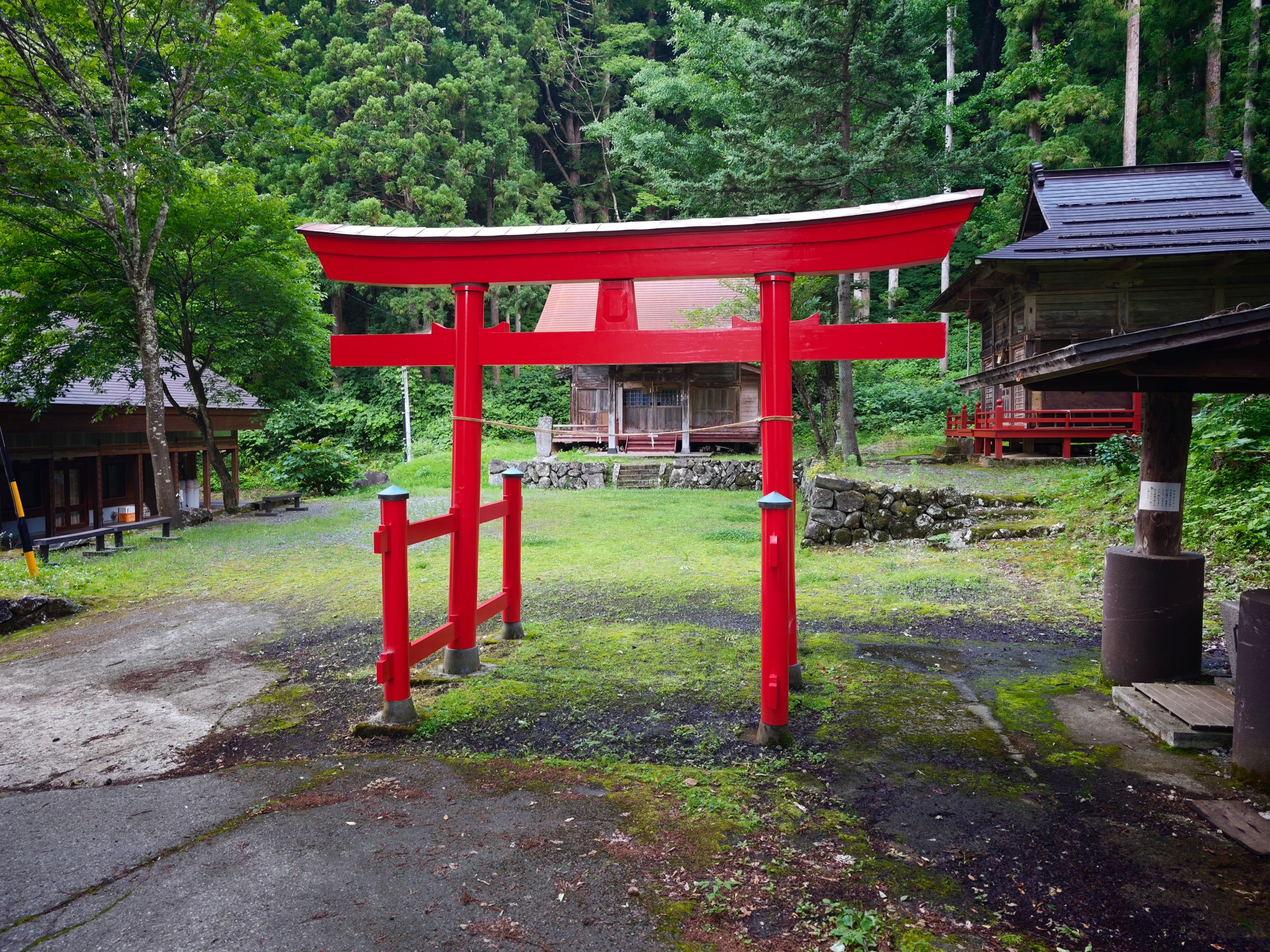 Ritual gate in front of the shrine in Sakae village.