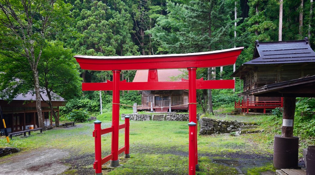 Ritual gate in front of the shrine in Sakae village.