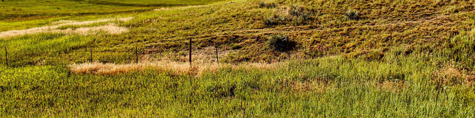 Sun Rays through Dark Summer Thunderstorms over the Northwestern Nebraska Grassland in the Summer as seen from Highway 20.