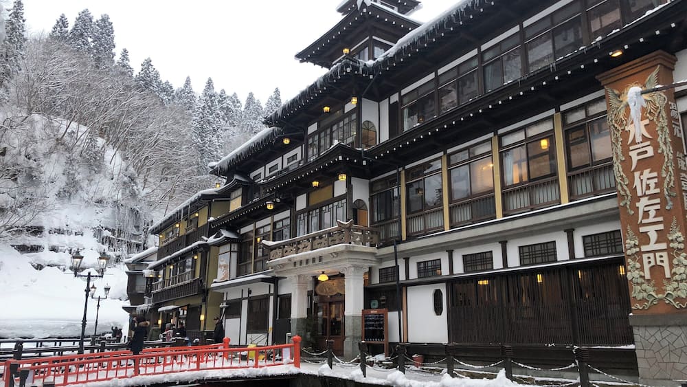 Wooden three-story building is a rare structure.