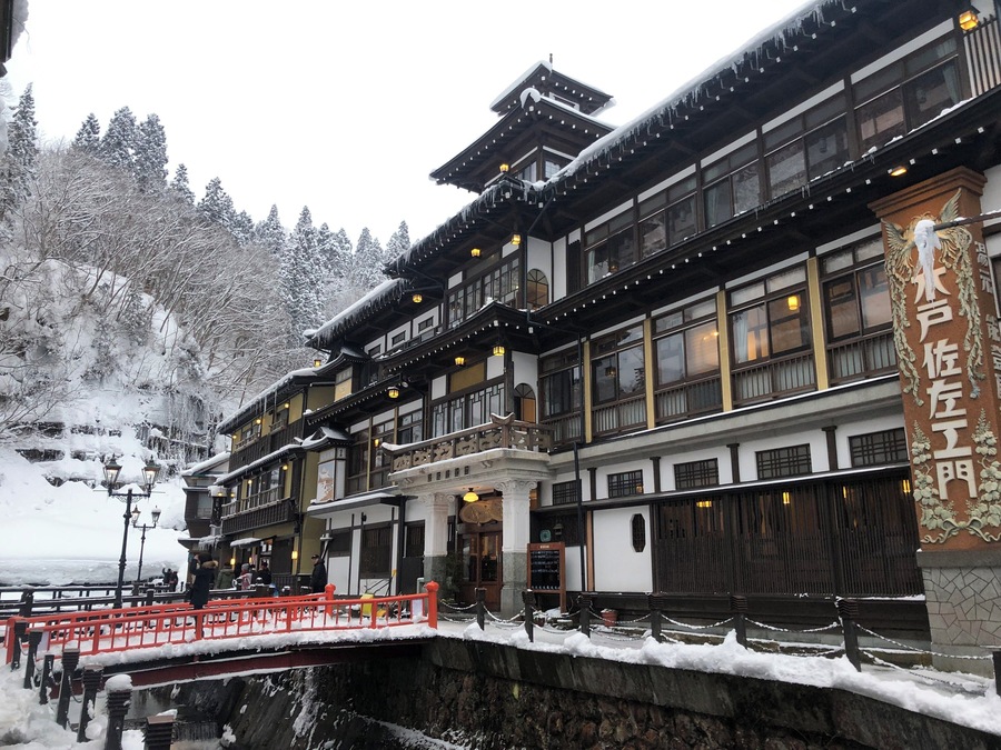 Wooden three-story building is a rare structure.