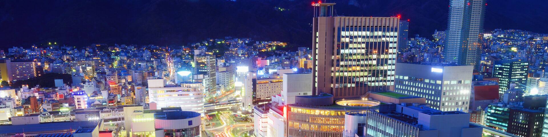 Kobe, Japan downtown district at Sannomiya.; Shutterstock ID 133027871