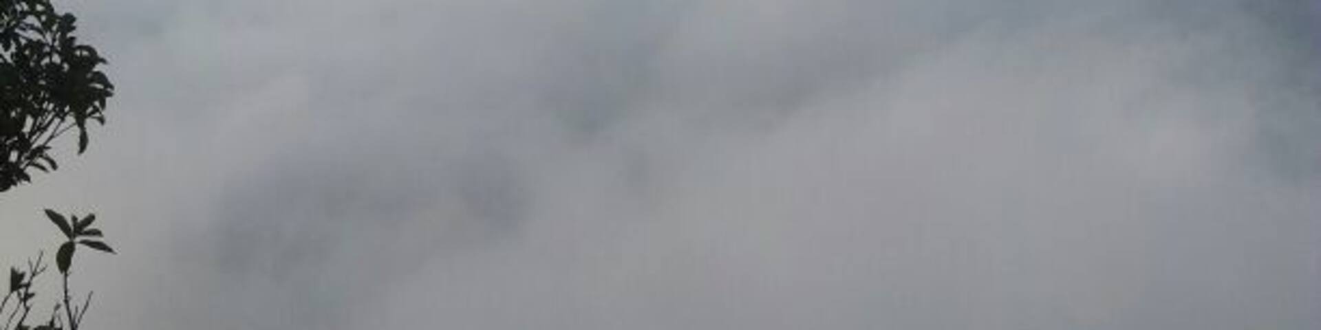 Floating clouds above Nandi hills. It is an ancient hill fortress in Souther India, approx 60 kilometers from the city of Bangalore. Its elevation is 4849 ft.