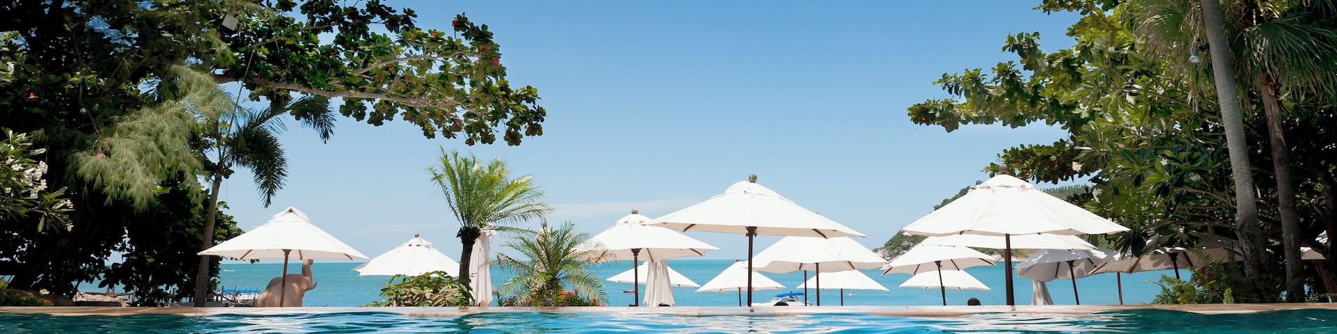 swimming pool by the sea on Ko Pha-Ngan Thailand