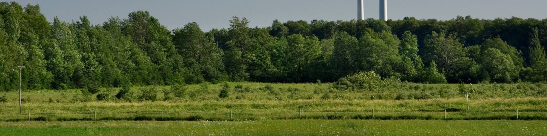 Electricity generating wind turbines in Shelburne, Ontario.