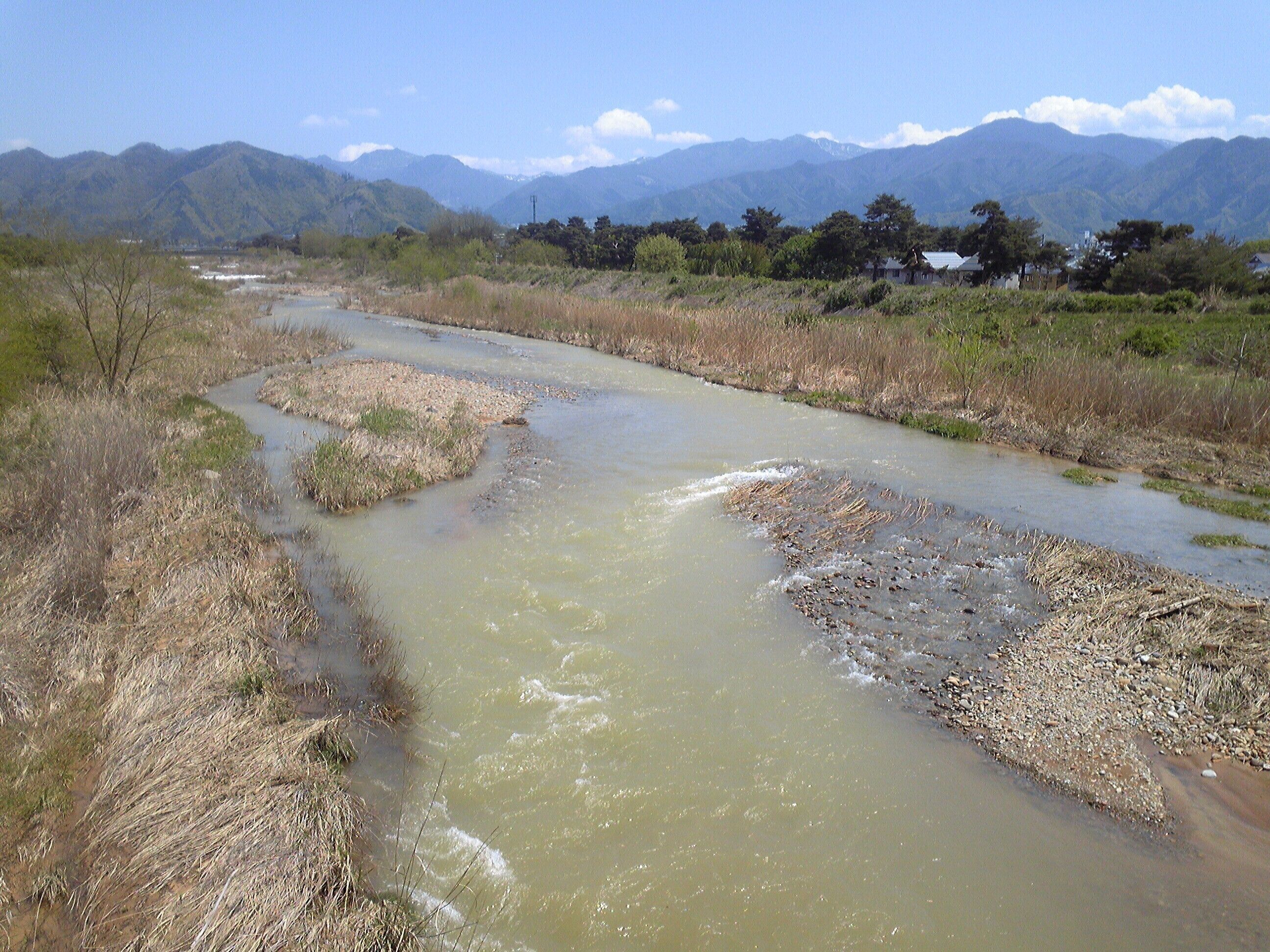 Matsu River in Obuse, Nagano Japan.