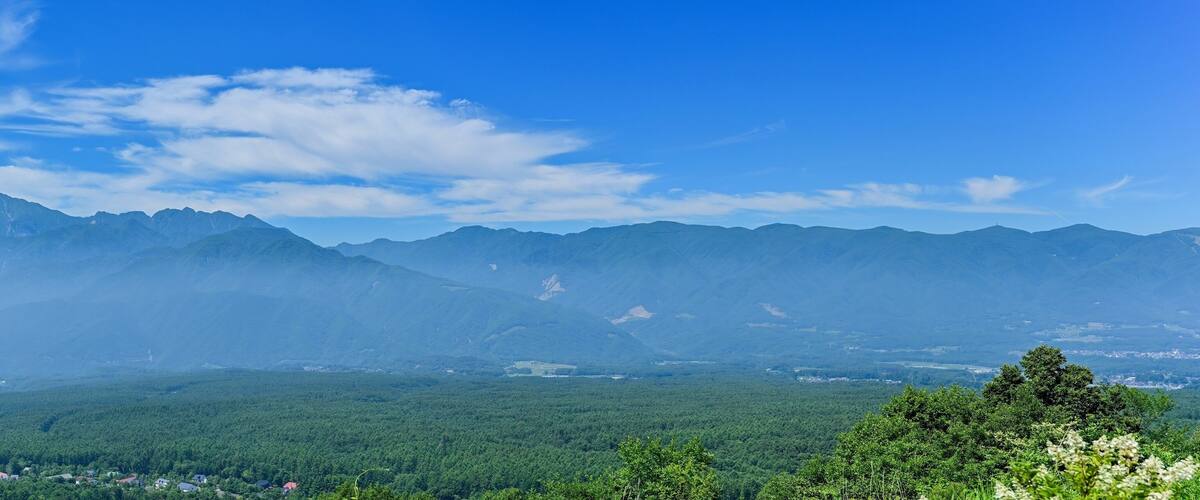 A mountainous landscape with a clear sky.