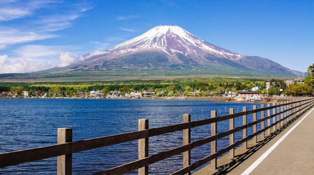 Mt.Fuji and Lake Yamanakako.The shooting location is Lake Yamanakako, Yamanashi prefecture Japan.