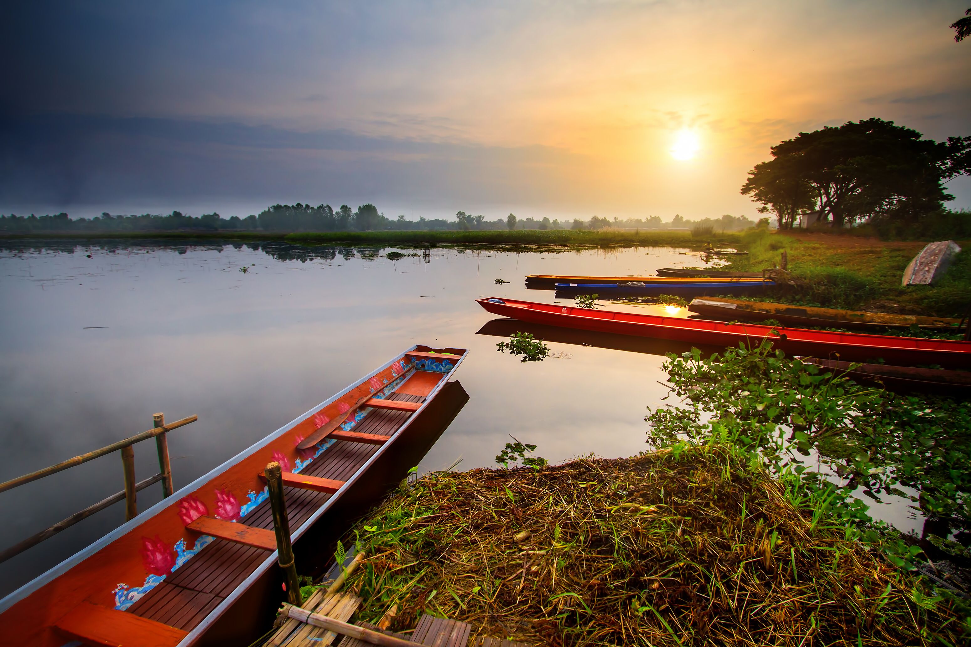 Rowing boat in the marshes and morning mist.; Shutterstock ID 795806410; purchase_order: SF 06557000; job: ; client: ; other:
