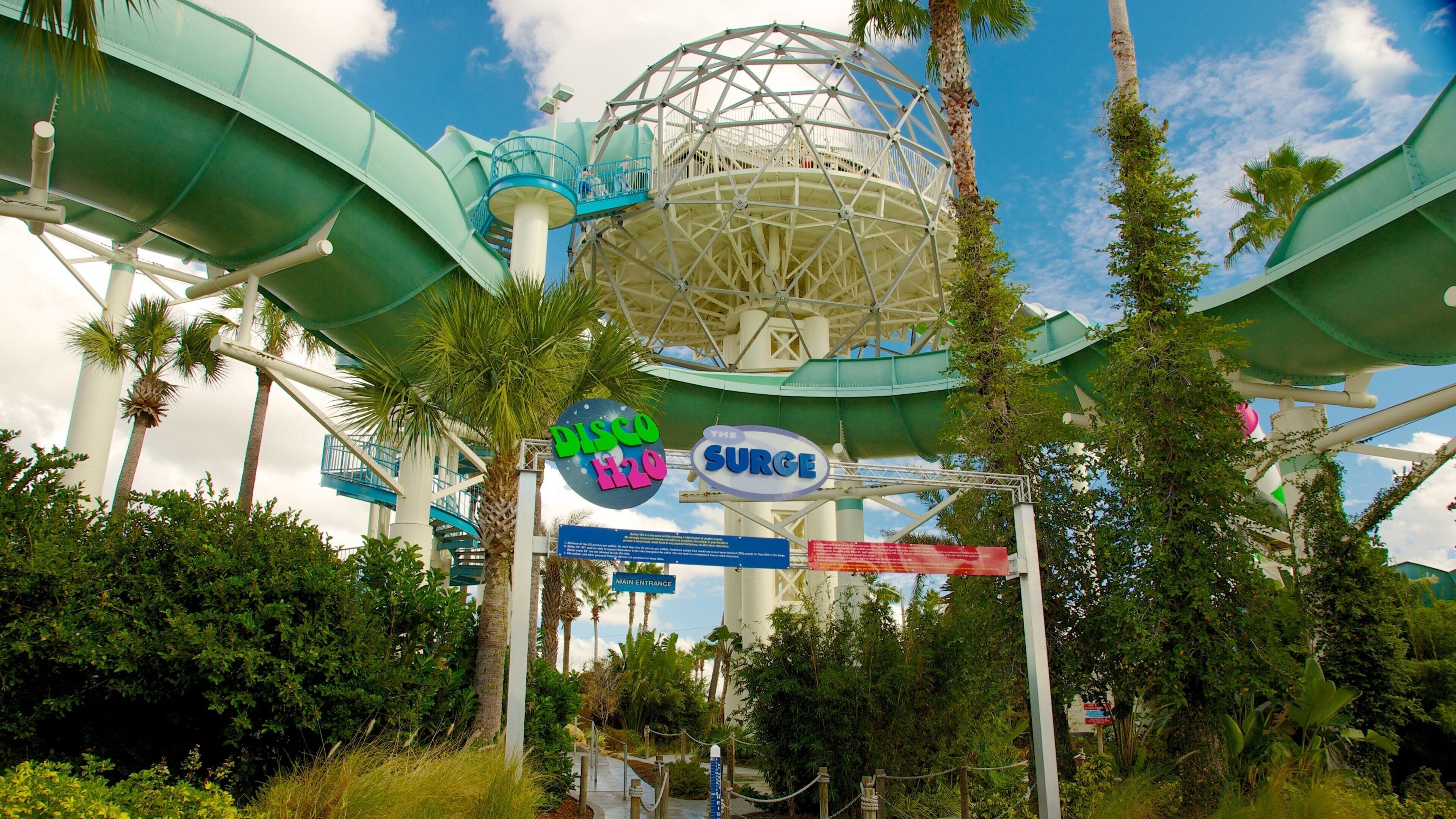 Universal Orlando Resort featuring a waterpark and signage