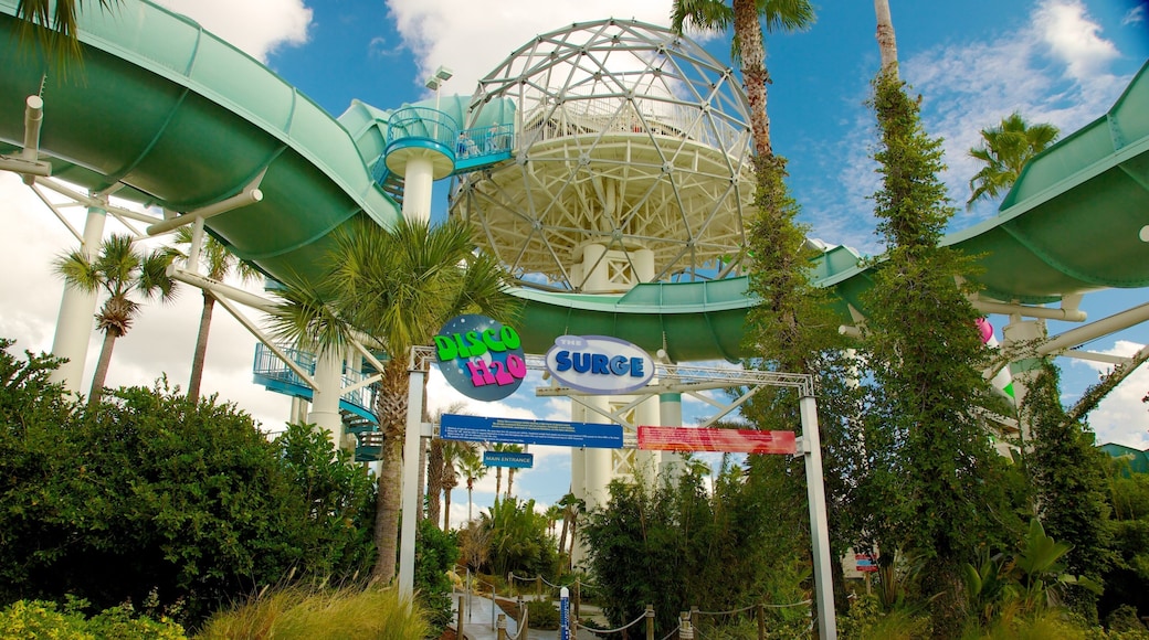 Universal Orlando Resort featuring a waterpark and signage