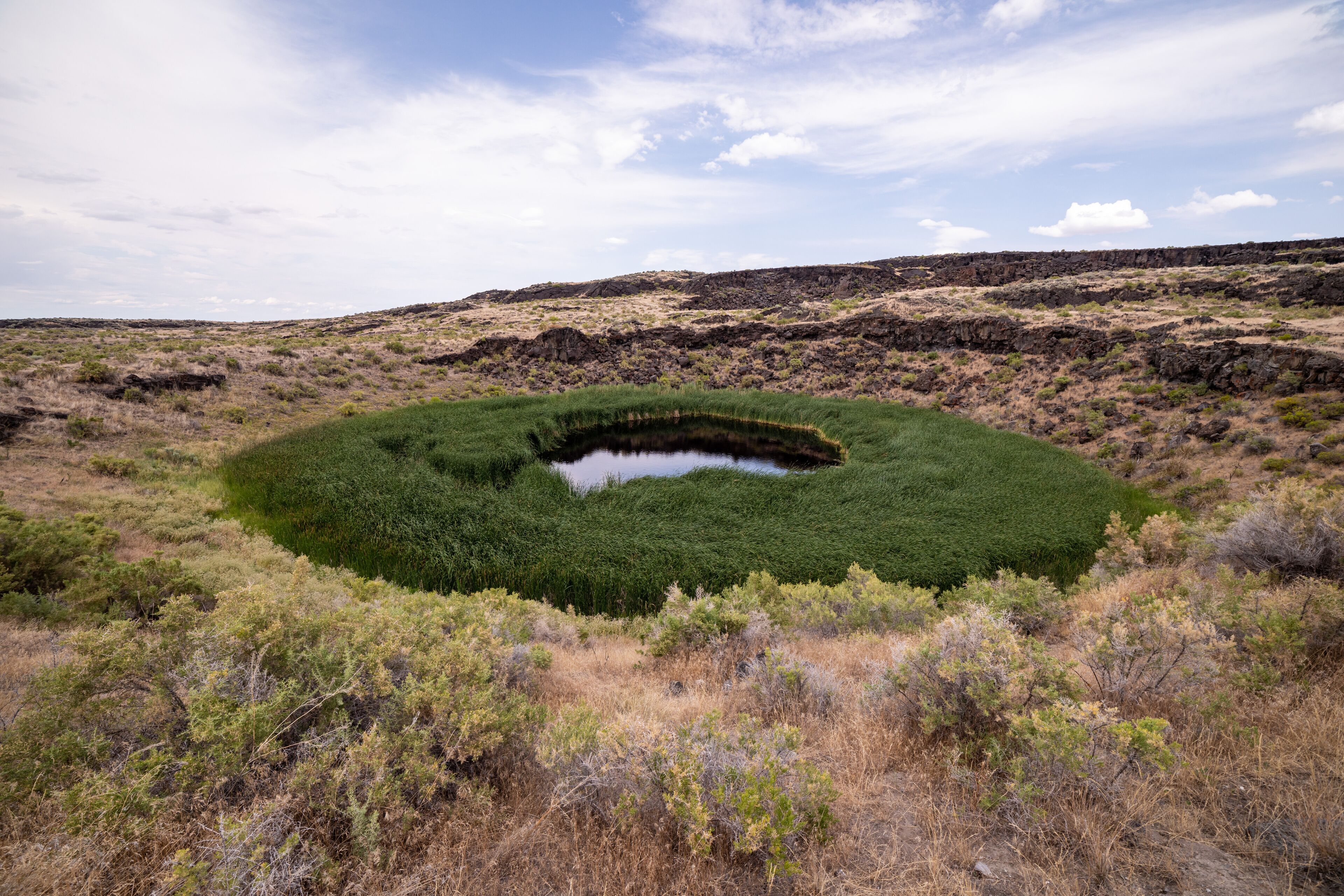 View at Malheur Maar, eastern Oregon, Diamond Crater Outstanding Natural Area