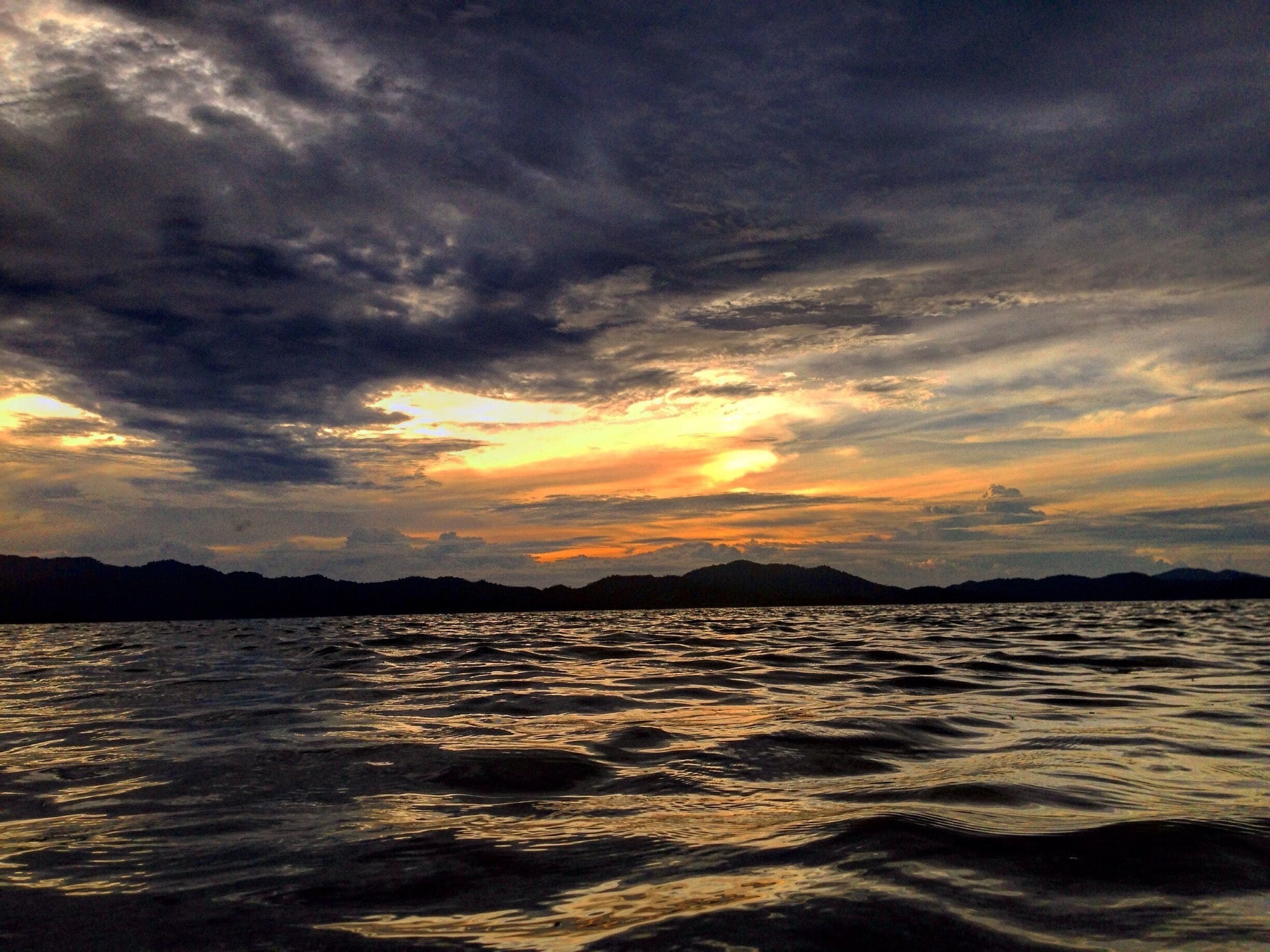 Beautiful sunset in Port Barton in Palawan. 