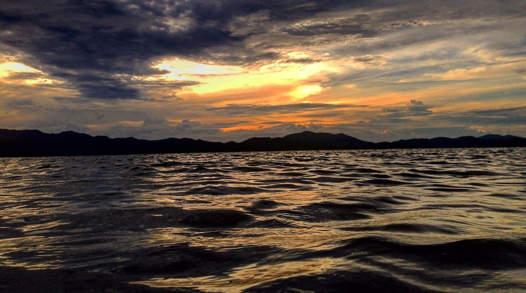Beautiful sunset in Port Barton in Palawan.