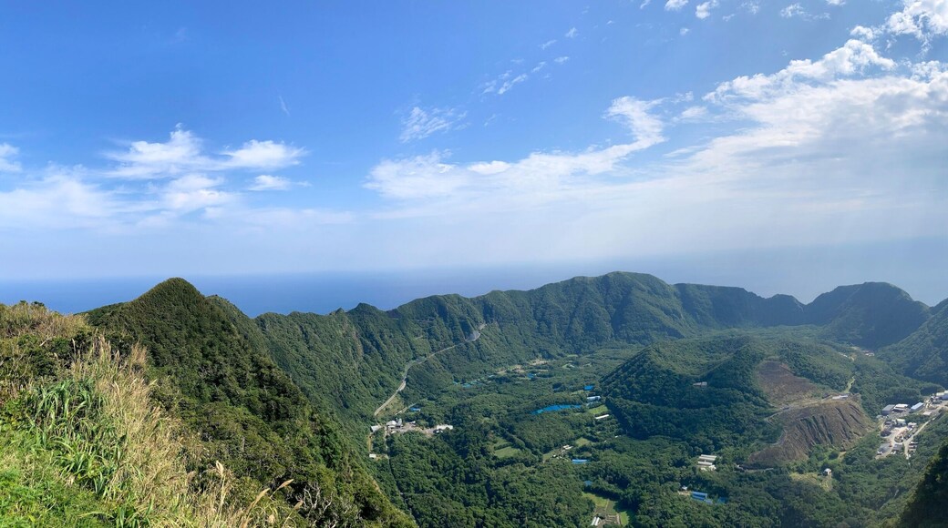 Remote and isolated hidden island Aogashima island in Tokyo, Japan