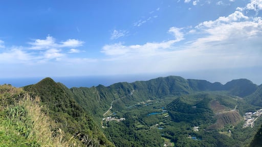 Remote and isolated hidden island Aogashima island in Tokyo, Japan