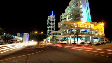 Night lights near the Forum in Culiacan, Sinaloa, Mexico.