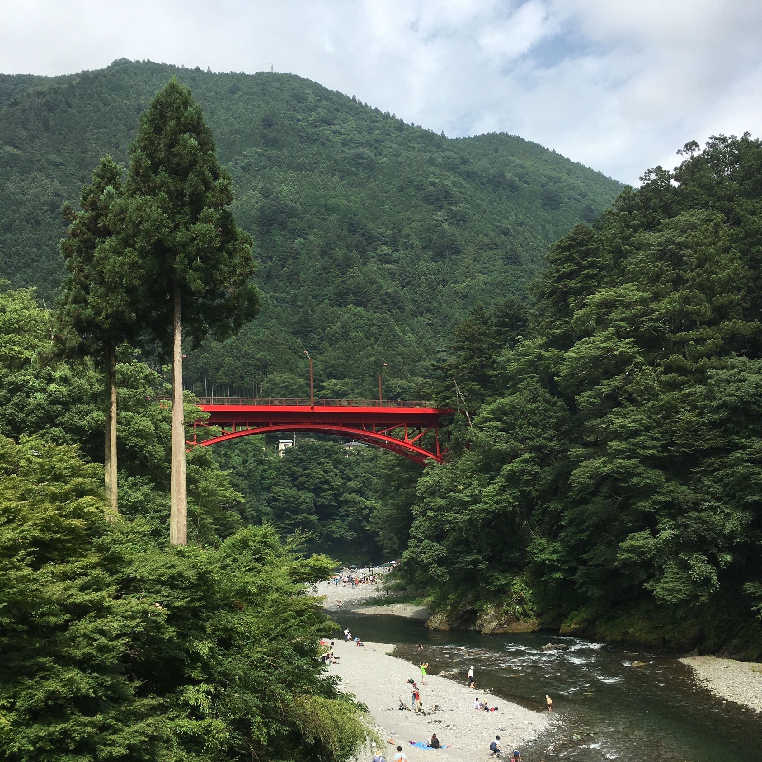 Okutama, west boarder area of larger Tokyo where surrounded by high 1000m mountains and gorges. Good for summer heat escape by two hours train ride. 