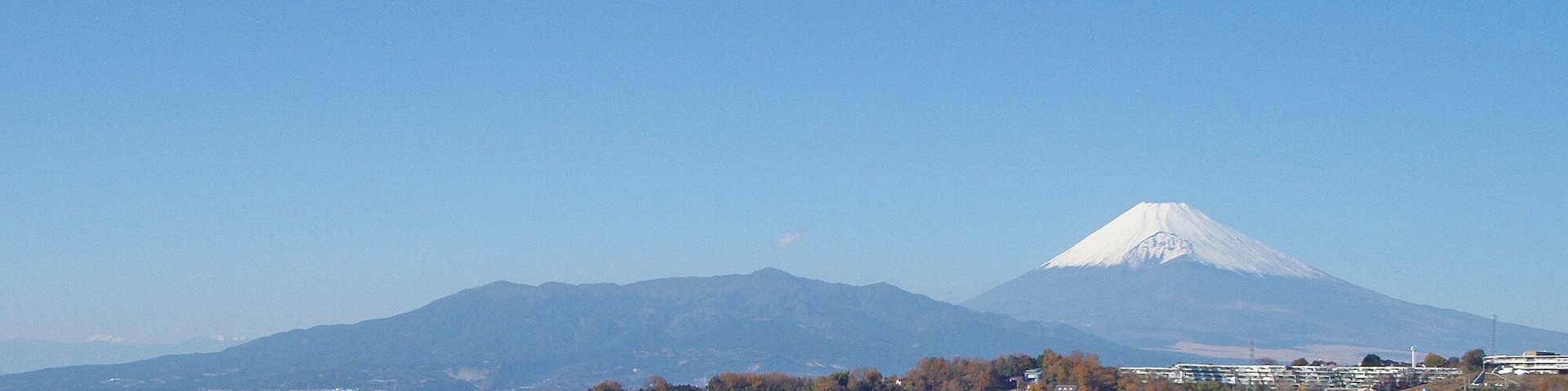 Mount Ashitaka and Mount Fuji. View from Kannami town, Shizuoka prefecture, Japan.