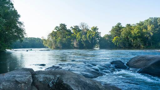 Beautiful river background showing the rushing waters in Columbia, South Carolina