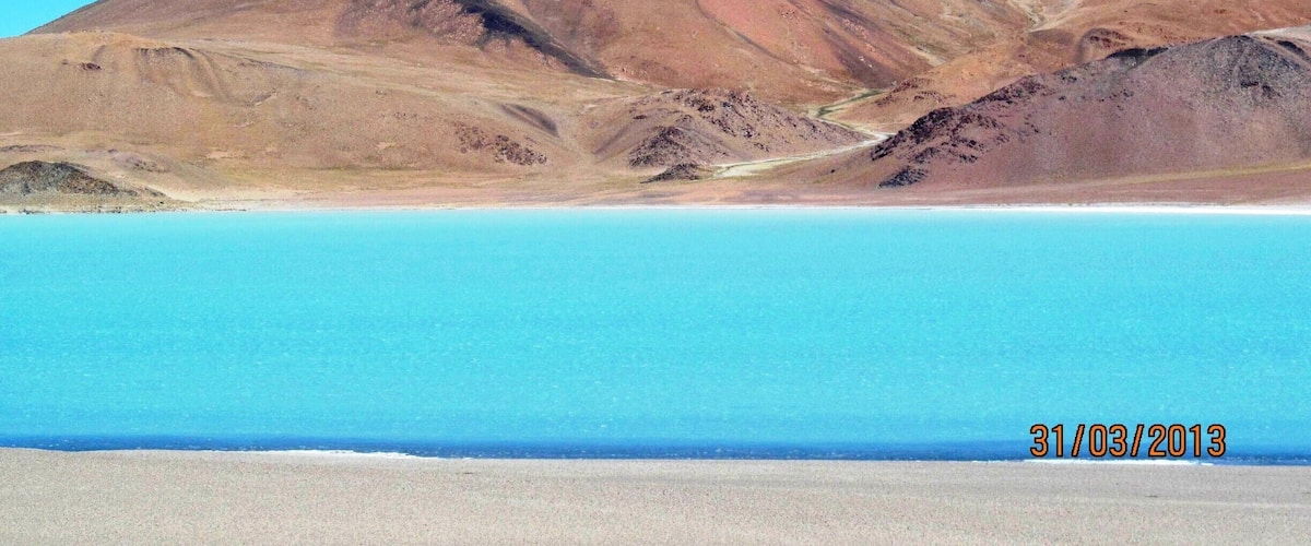 Diamante Lagoon, with the amazing turquoise color, owing to the arsenic, in the water. It looks incredible! #roadtrip