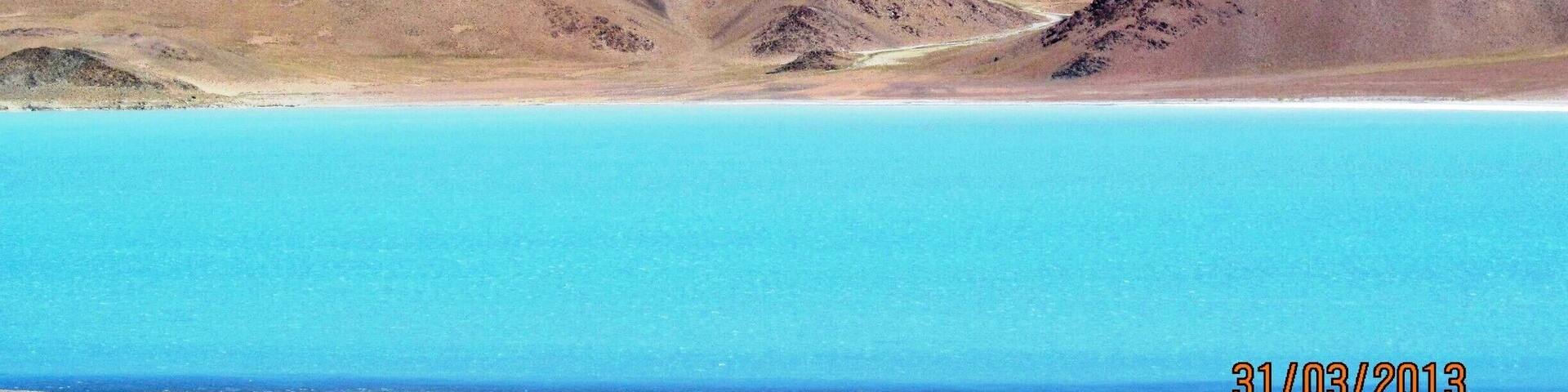 Diamante Lagoon, with the amazing turquoise color, owing to the arsenic, in the water. It looks incredible! #roadtrip