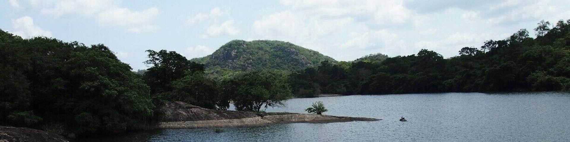 A naturally occurred tank in Galgamuwa. There are thousands of tanks in Sri Lanka. Most of them are man made ones in order to supply water for their cultivation purposes. Agriculture is the main occupation in Sri Lanka. So, tanks are highly useful for the local people.