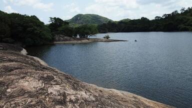 A naturally occurred tank in Galgamuwa. There are thousands of tanks in Sri Lanka. Most of them are man made ones in order to supply water for their cultivation purposes. Agriculture is the main occupation in Sri Lanka. So, tanks are highly useful for the local people.