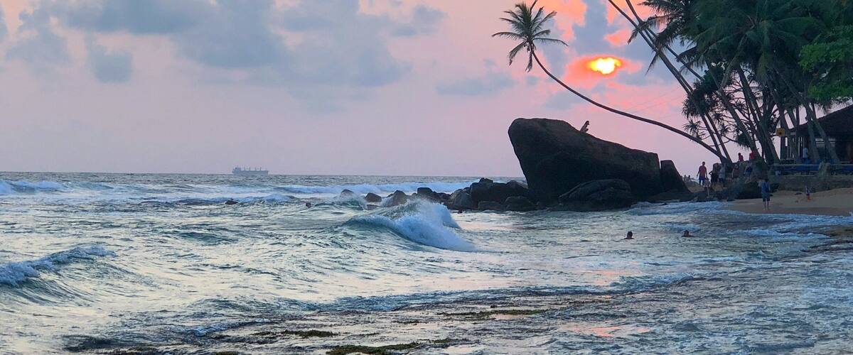 Beautiful sunset in Unawatuna, Sri Lanka.