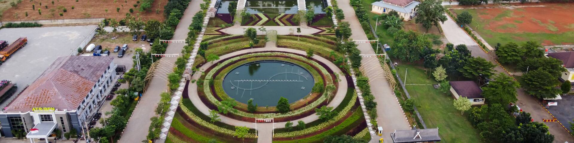 Tajug Gede Cilodong Mosque panorama view Largest Mosque in Purwakarta. Ramadan and Eid Concept and noise cloud when sunset or sunrise view. Purwakarta, Indonesia, April 22, 2021