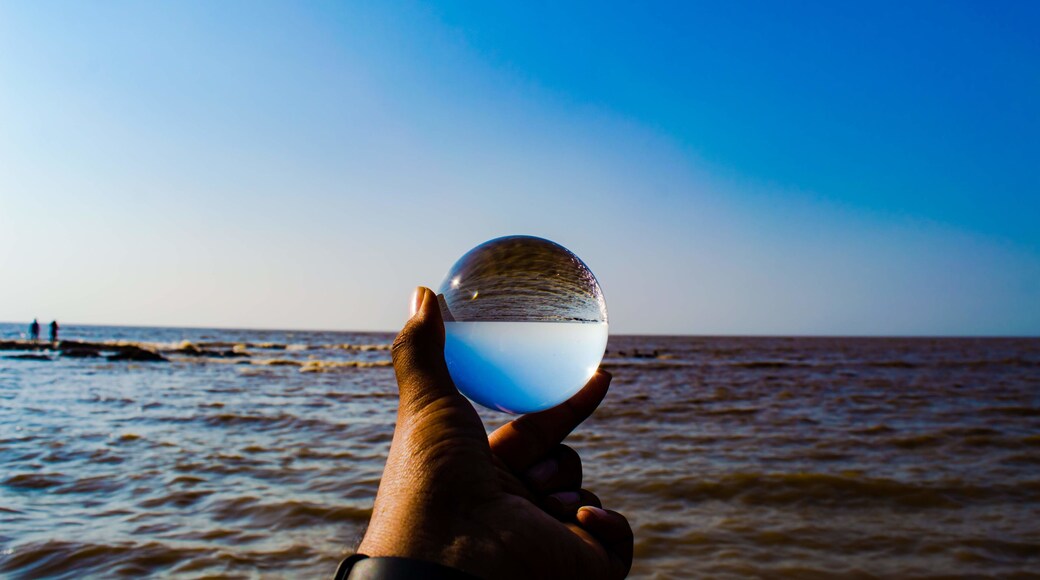 View with a different perspective. #lifeatexpedia #lensball #beach #bluesky #likeforlike #lensballphotography