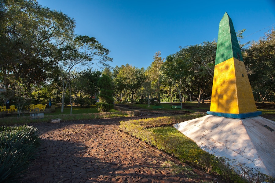 Obelisk in the brazilian triple border