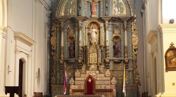 Catedral Metropolitana da cidade de Assunção, Paraguai.O centro do retábulo é ocupado por uma imagem de Nossa Senhora da Assunção, padroeira do Paraguai, rodeada por nichos com São Brás, São Pedro e São Paulo. #Details