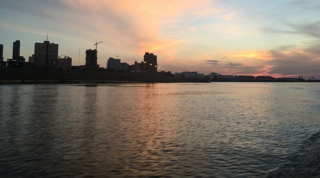 Asunción at sunset from boat