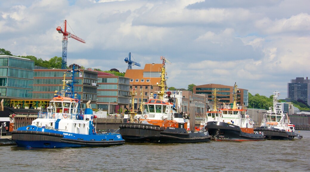 ท่าเรือฮัมบูร์ก แสดง อ่าวหรือท่าเรือ, ท่าจอดเรือ และ เมือง