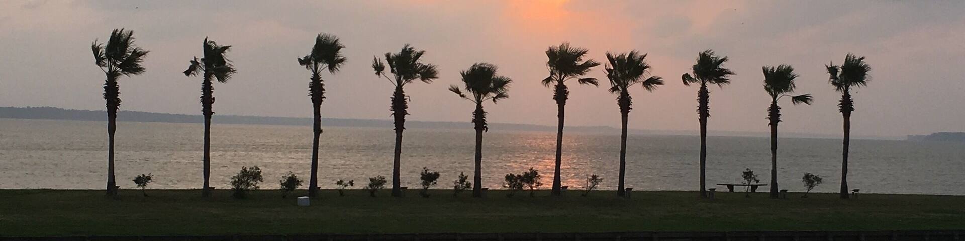 Awesome views from the deck! Food was fantastic!! Fried Green Tomatoes, Shrimp en Bouchette, Fried Okra & Tomato Cucumber Salad! Inside the KOA Campgrounds. Will definitely come back!