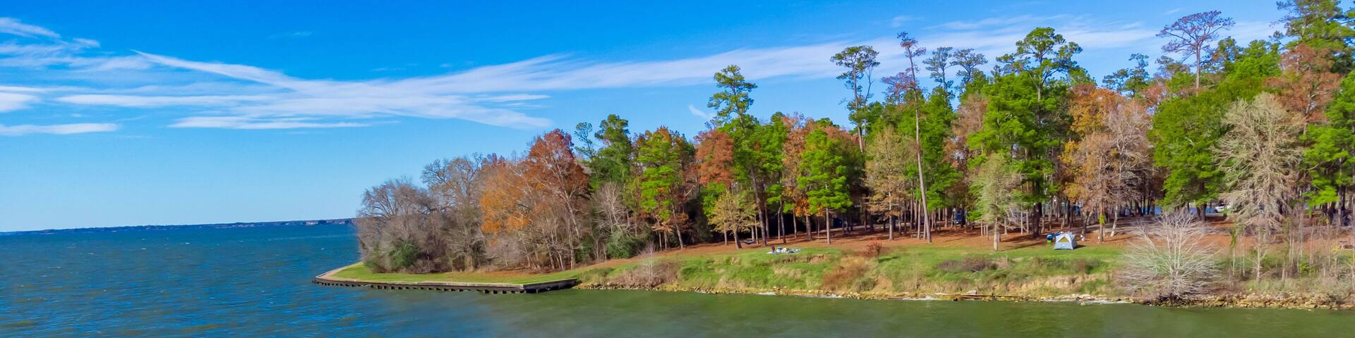 Aerial view of lake livingston state park, Texas, USA.- landscape images