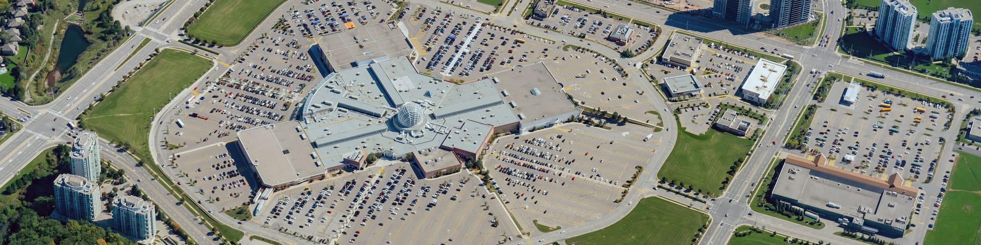 Aerial view of the Erin Mills Town Centre